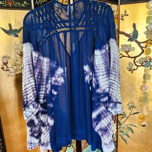 Free People V-neck sheer tunic top